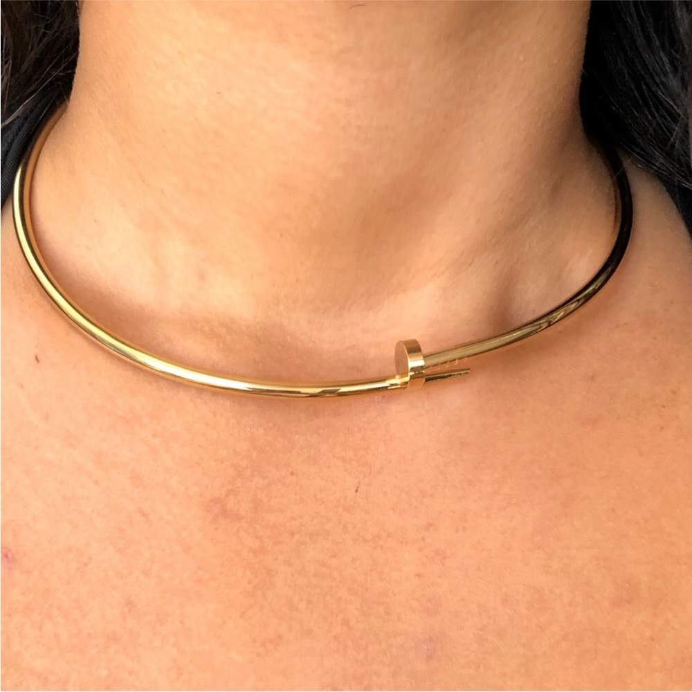 Gold Nail Choker Luxury Necklace